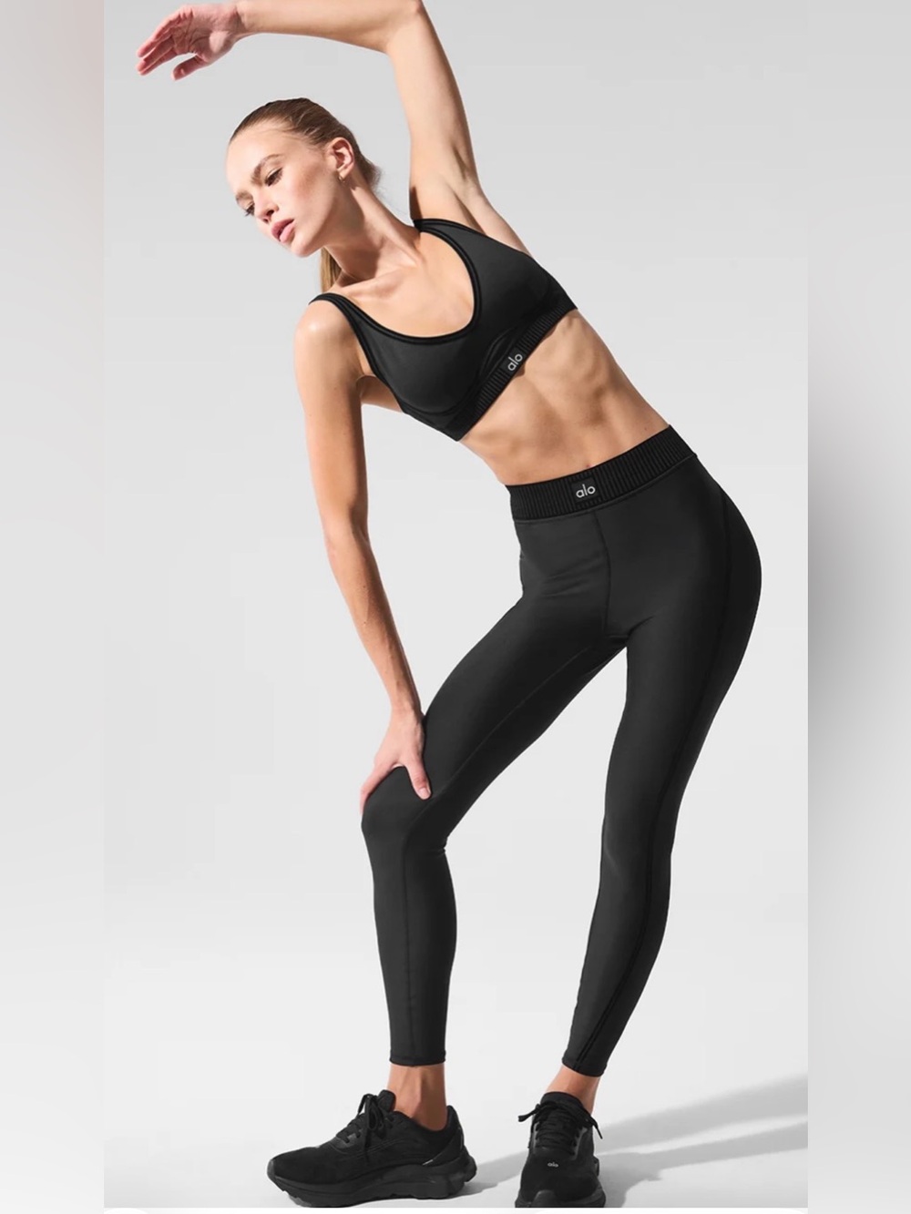 Alo Yoga Airlift 7/8 Line Up Leggings Black XS NWOT